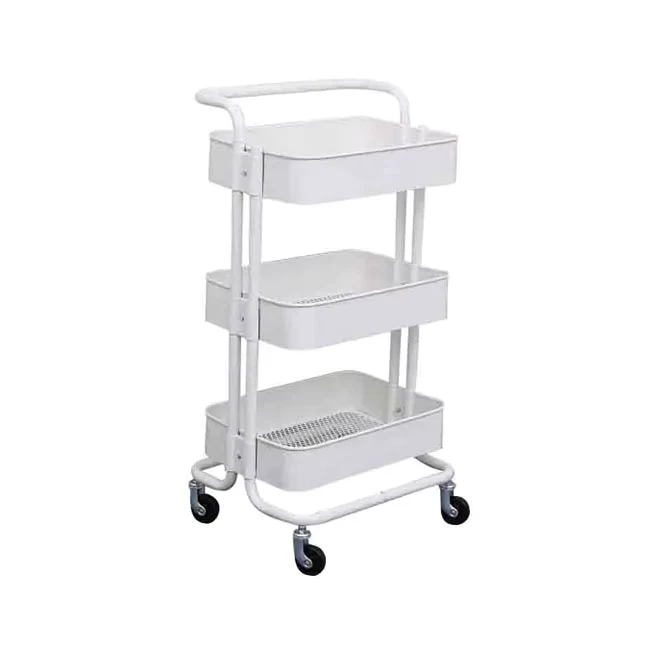 Rolling Cart Metal Utility Car 3 Tier Storage Trolley Kitchen