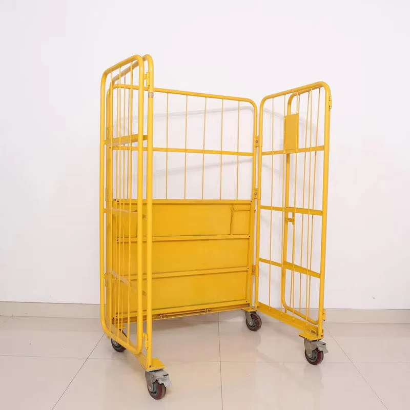 Rolling Containers Trolley Cage Foldable High Strength Durable Stainless Steel Roll Cage Trolley