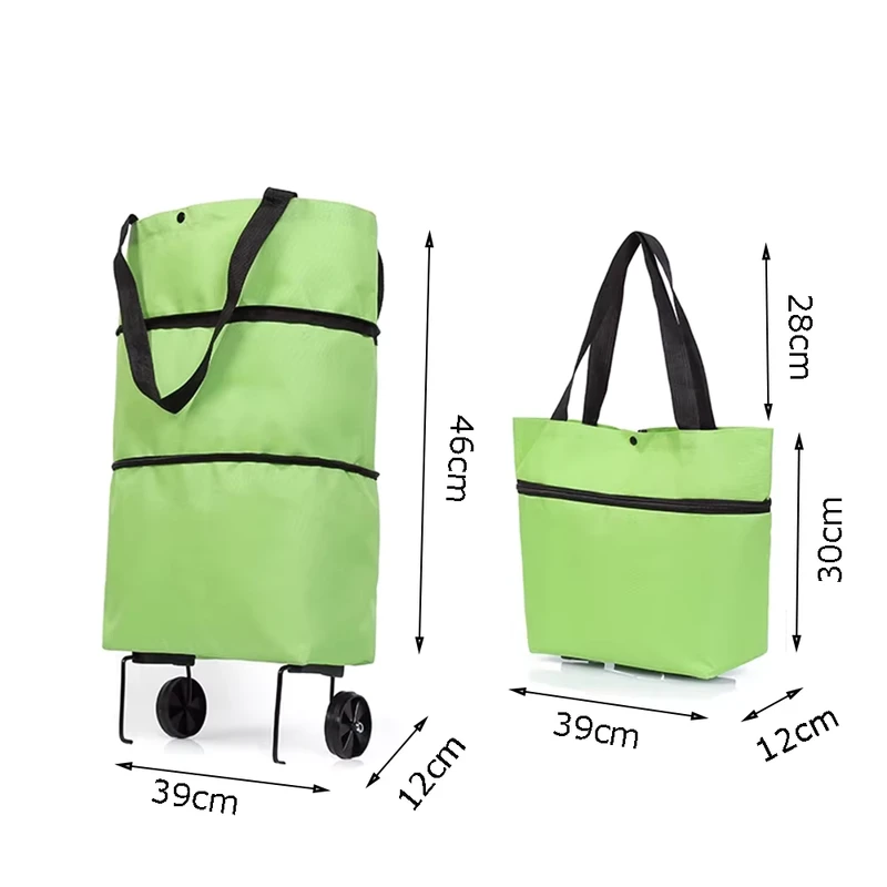 Rolling Grocery Cart Shopping Trolley Portable Folding Tote Cart Shopping Bag on Wheels Grocery Bags Carton Plastic 1KG