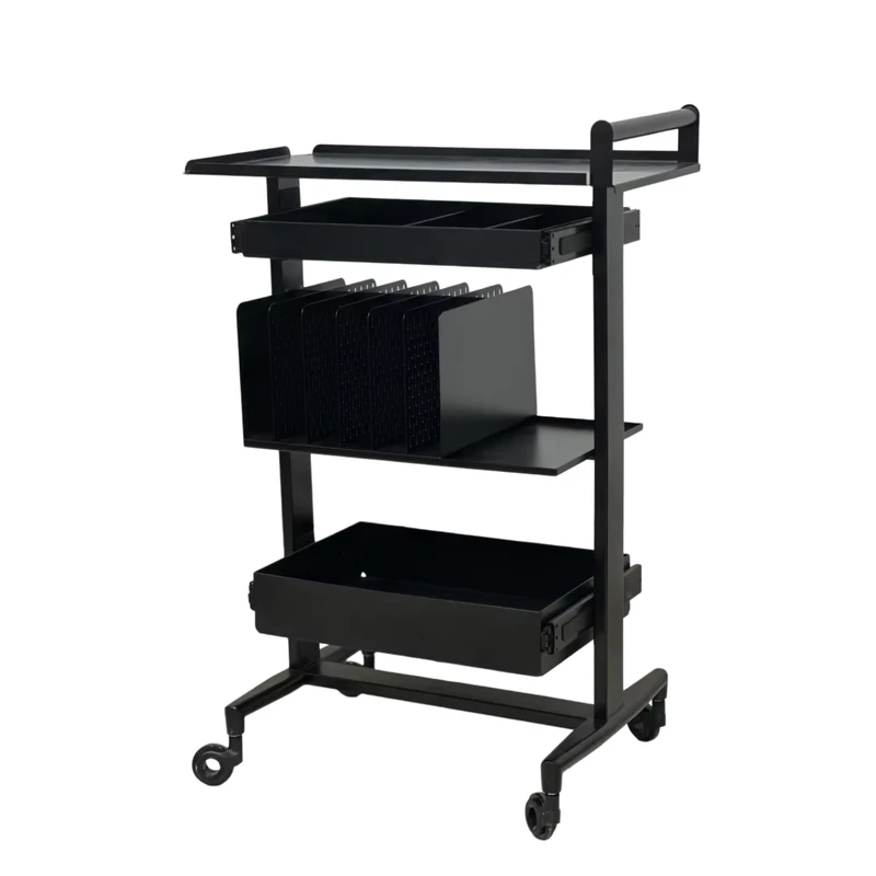 Rolling Metal Service Trolley Stainless Steel Salon Cart Mobile Beauty Hairdressing Utility Wagon