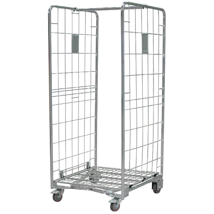 Rolls Containers and 2 side Nestable Collapsible Transportation Wire Mesh Customized Roll Container
