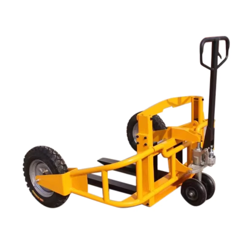 Rough Terrain Manual Hand Pallet Truck 1200kg Capacity 233mm Lifting Height 860×100 Fork Size Heavy Duty Factory Supply