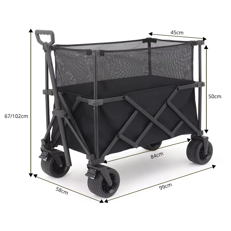 Rouser Outdoor Camping Fold Portable Outdoor Foldable Trolley Car for Picnic Camping Garden Travel