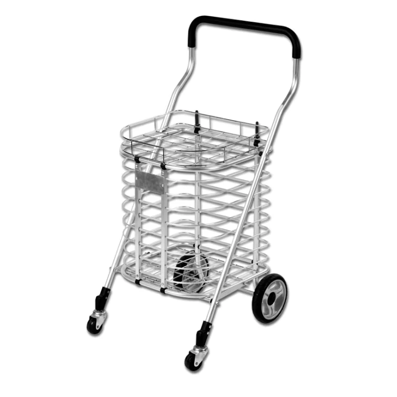 Rust Proof Foldable Hand Trolley Cart Small Aluminium Alloy Folding Supermarket Vegetable Grocery Shopping Cart