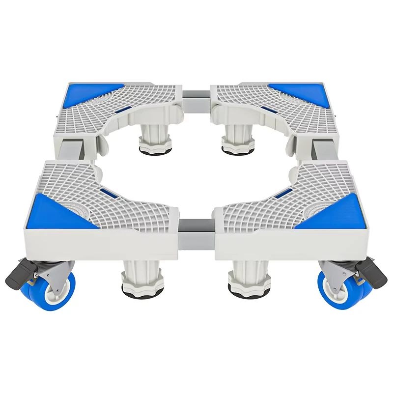 Rust Resistant Square Washing Machine Stand Steel Base Wheels Household Use Warranty Essential Washing Parts