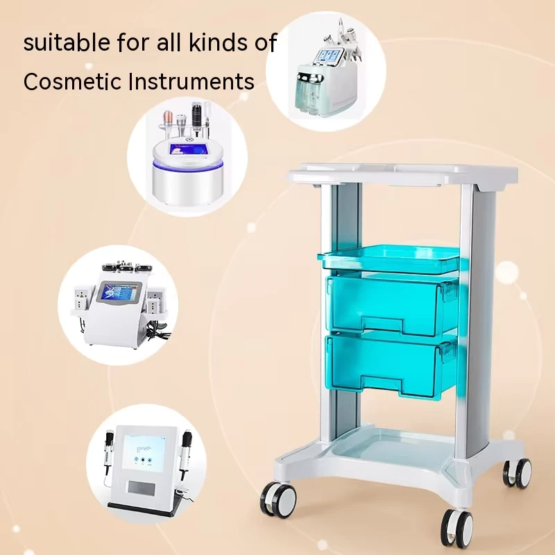 S.W New Multifunctional Double Drawer Salon Trolley Mobile Beauty Instrument Cart for Beauty Salons