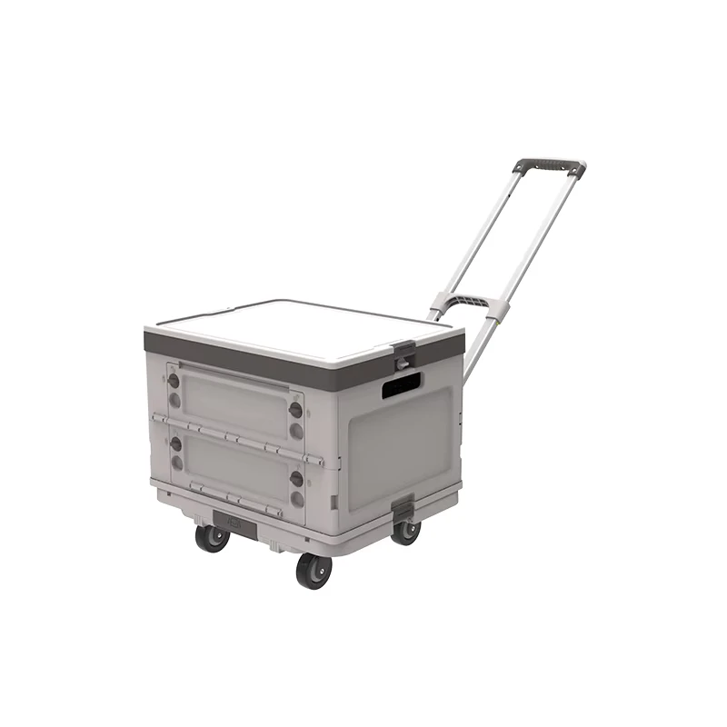 SC+02 Portable Collapsible Rolling 4 Wheel Foldable Senior Color Supermarket Shopping Cart Folding Plastic Carry Hand Trolley