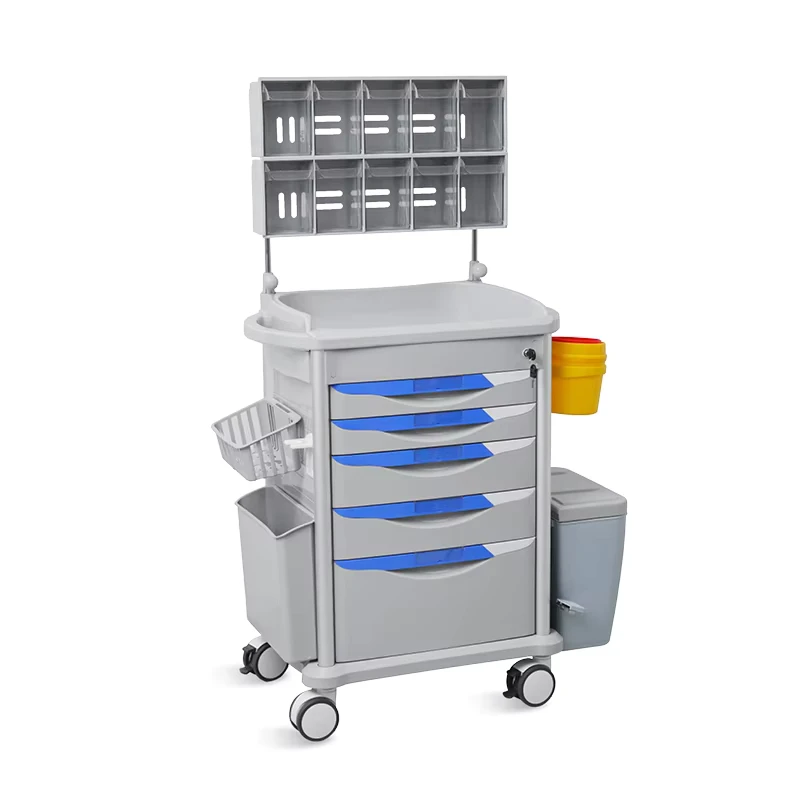 SK AT75077A2 SAIKANG Factory Customized ABS Plastic Hospital Medical Emergency Anesthesia Trolley EN60601 CE ISO