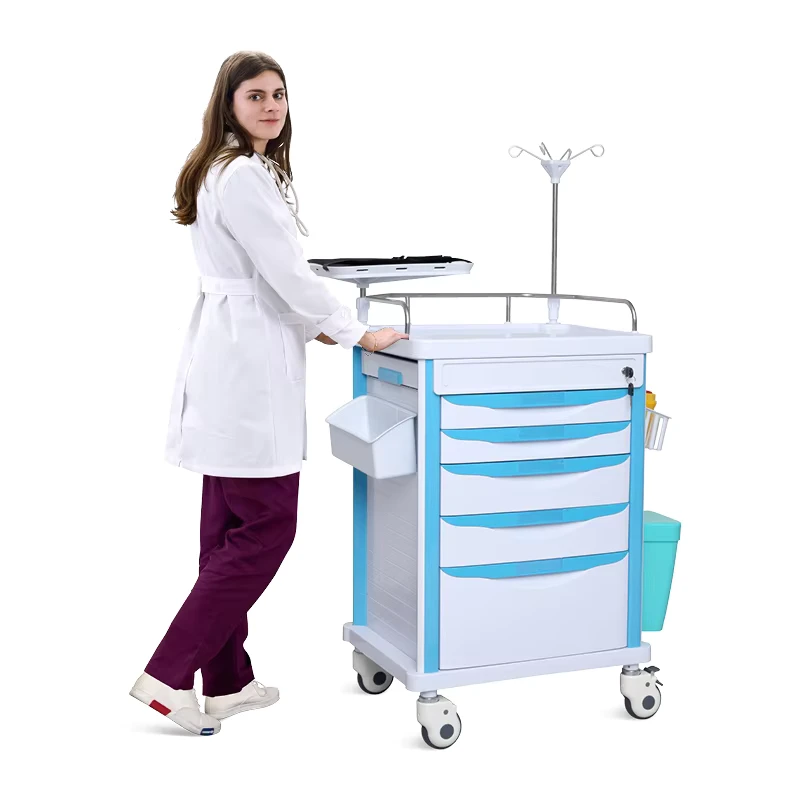 SKR ET625 SAIKANG Economic Hospital Service Cart ABS Drug Emergency Medical Trolley Manufacturers