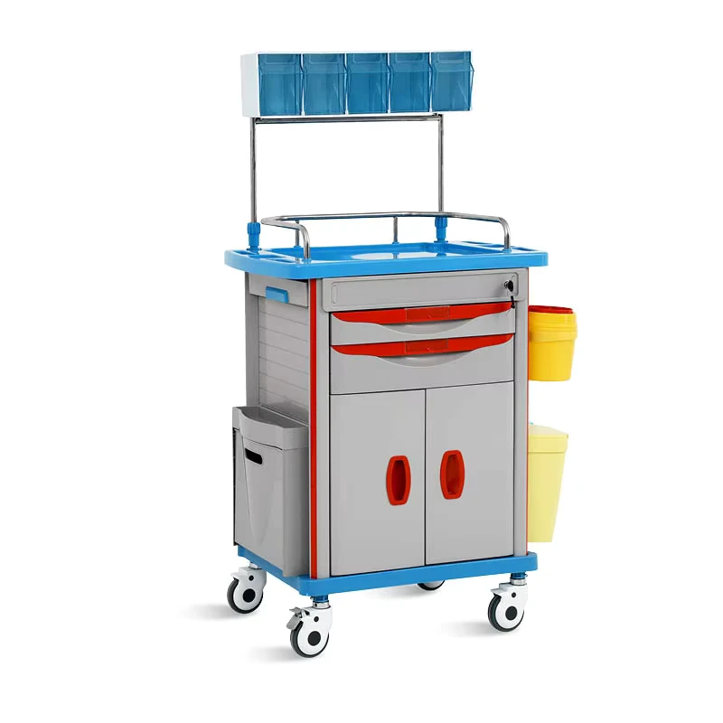 SKR051 AT Emergency Hospital Furniture ABS Multifunction Medicine Medical Cart