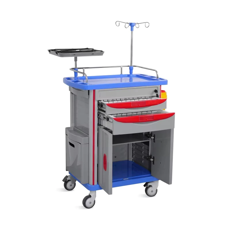 SKR051 ET750 Hospital ABS Double Door Anaesthesia Emergency Medicine Medical Trolley