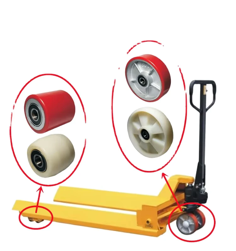 SQ 8070 8090 18050 Heavy Duty Hand Pallet Caster Polyurethane/Cast Iron Core Truck Jack Forklift Load Wheels 600-1000kg