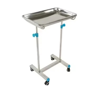 SS TR02 Hospital Tray Trolley Medical Stainless Steel Furniture for Clinics and Surgical Trolley Durable Metal Tray
