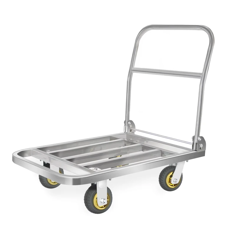 SUST 500 Square Tube Stainless Steel Platform Hand Cart Trolleys Capacity 500kg