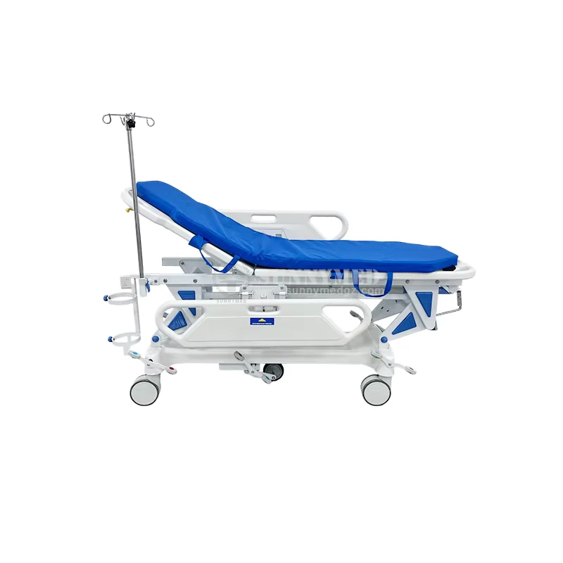 SY-R3001_C Hospital Grade Medical Emergency Trolley Cart with Oxygen tank and IV Pole Carbon Structural Steel PE Material