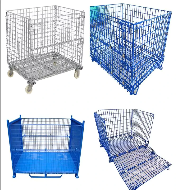 Safe and Reliable Stackable Logistic Table Trolley Mesh Logistics Storage Cage