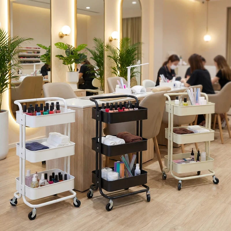 Salon Furniture Multi Functional Mobile Beauty Salon Trolley with Convenient Cart Shelf