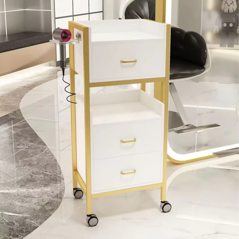 Salon Mobile Storage Trolley Multifunctional Rolling Cabinet with Drawers for Beauty Salons