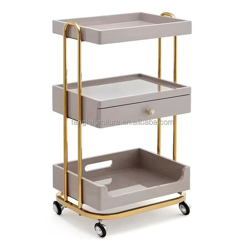 Salon Trolley Beauty Tool Cart with 3 Layer Storage Easy Moving by Universal Wheels Customizable Color