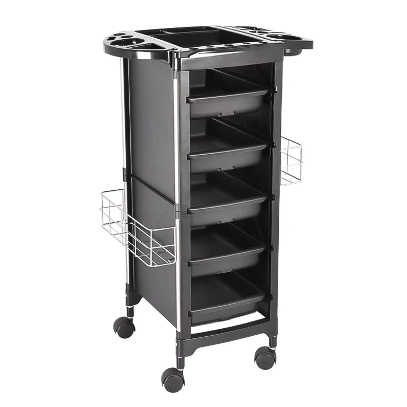 Salon Trolley Black Equipment for Salon New Design Beauty Salon Trolley Manicure Shelves Tool Cart Hairdressing