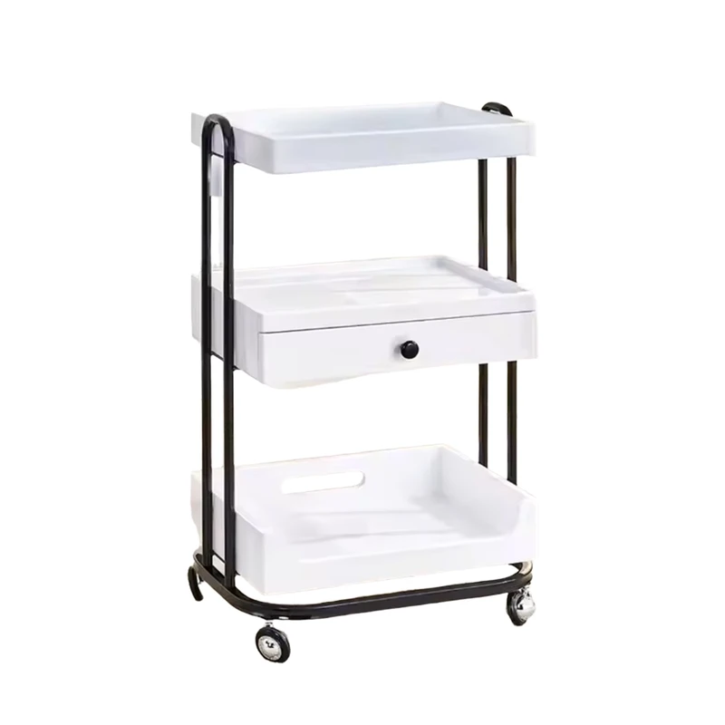 Salon Trolley Saloon Equipment Silver Metal Nail Trolley Case Cart Hair Hairdressing Makeup Beauty Salon Trolley