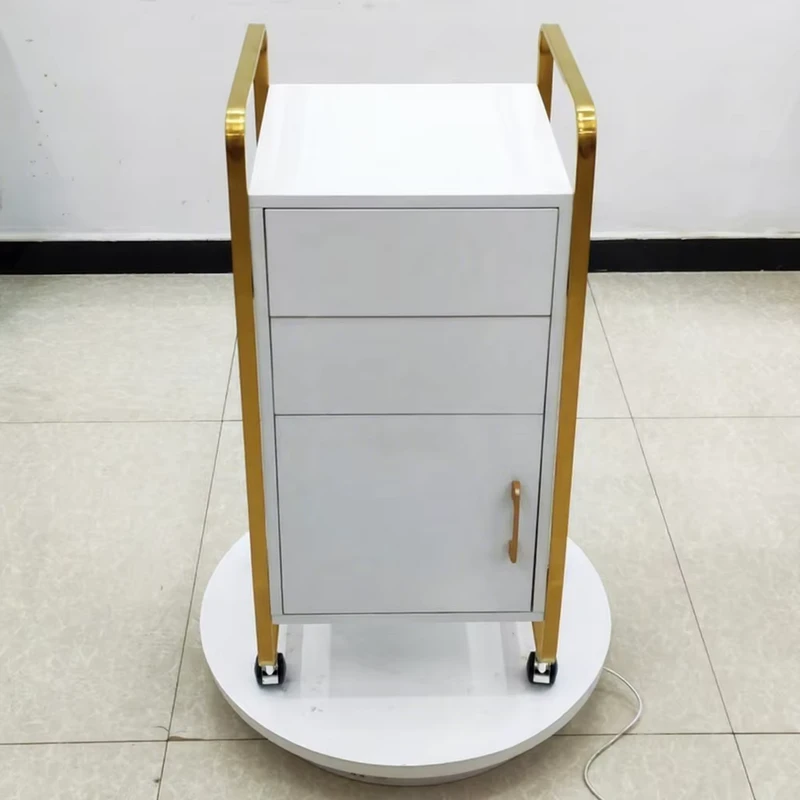 Salon Trolley Storage Cabinet 3 Layers with Drawer Swivel Rolling Wheels