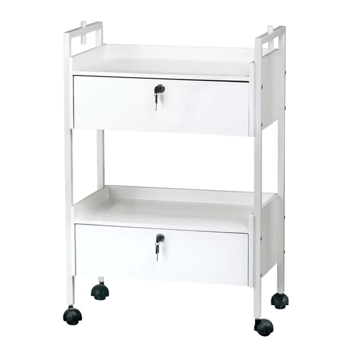 Salon Trolley with Double Lockable Drawer