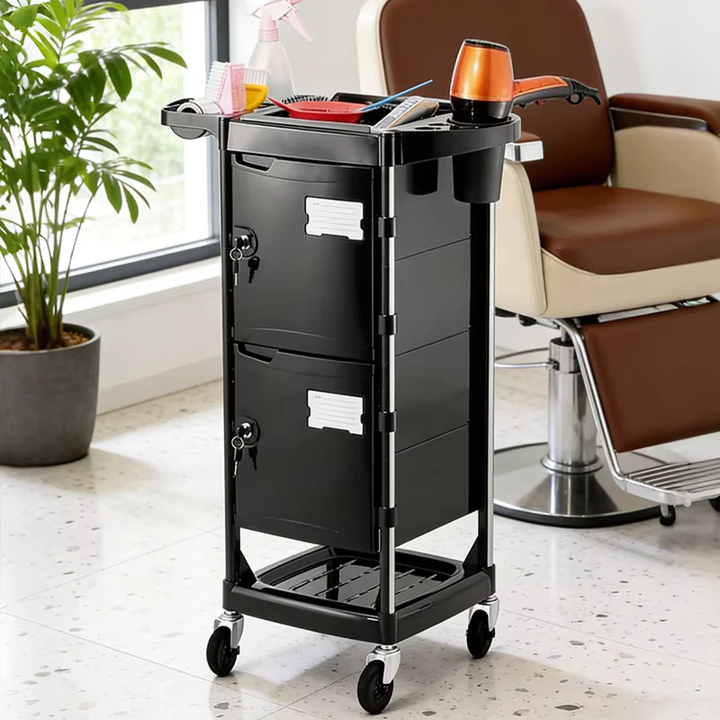 Salon Trolley with Storage and Lock Salon Furniture for Barber Shop
