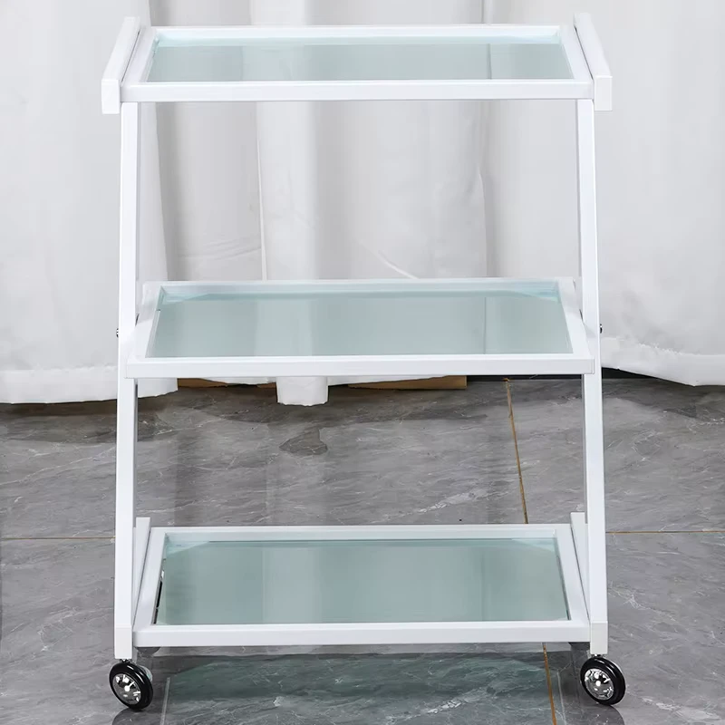 Salon With Glass Salon Trolley Hairdressing SPA Cart Manicure Cart Beauty Trolley