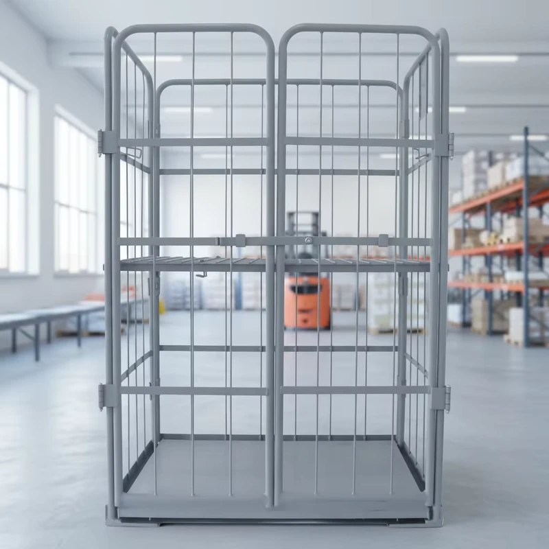 Security Roll Cage Container Steel Wire Construction Padlockable Doors for Protecting Merchandise in Transit