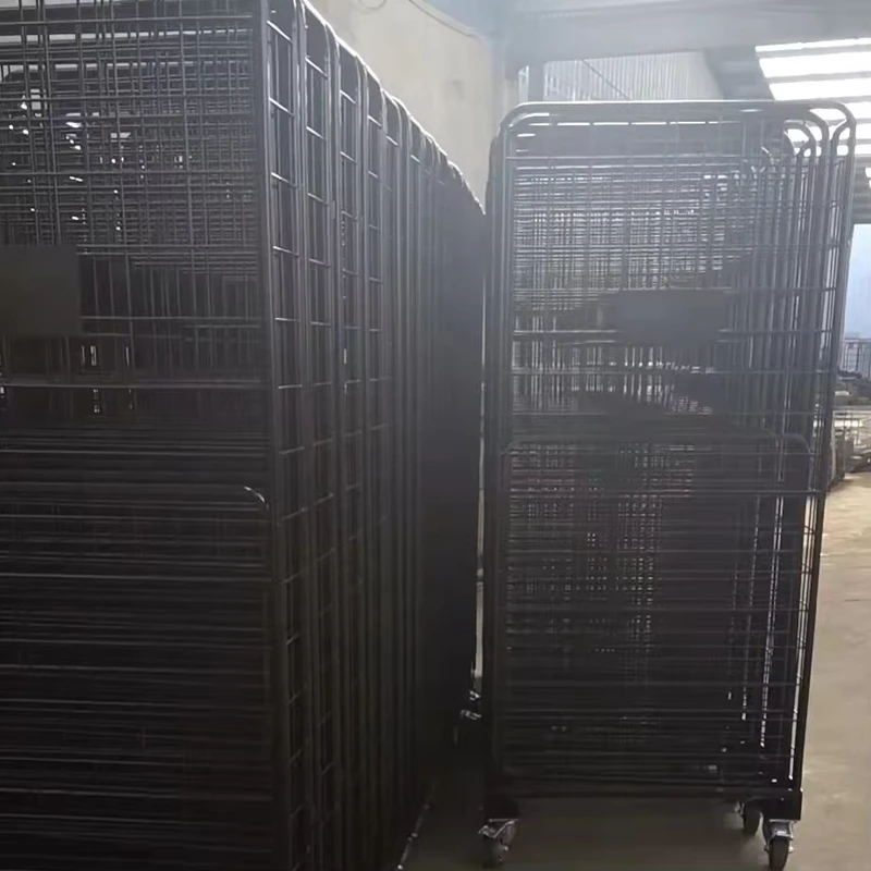 Security Wire Mesh Storage Foldable Roll Cage Trolley
