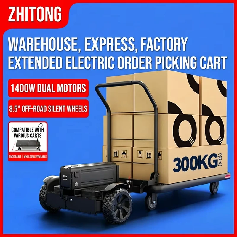 Self-Balancing 700W Motor Platform Trolley Stainless Steel Aluminum Alloy Frame Foldable Design 300kg for Industrial Logistics