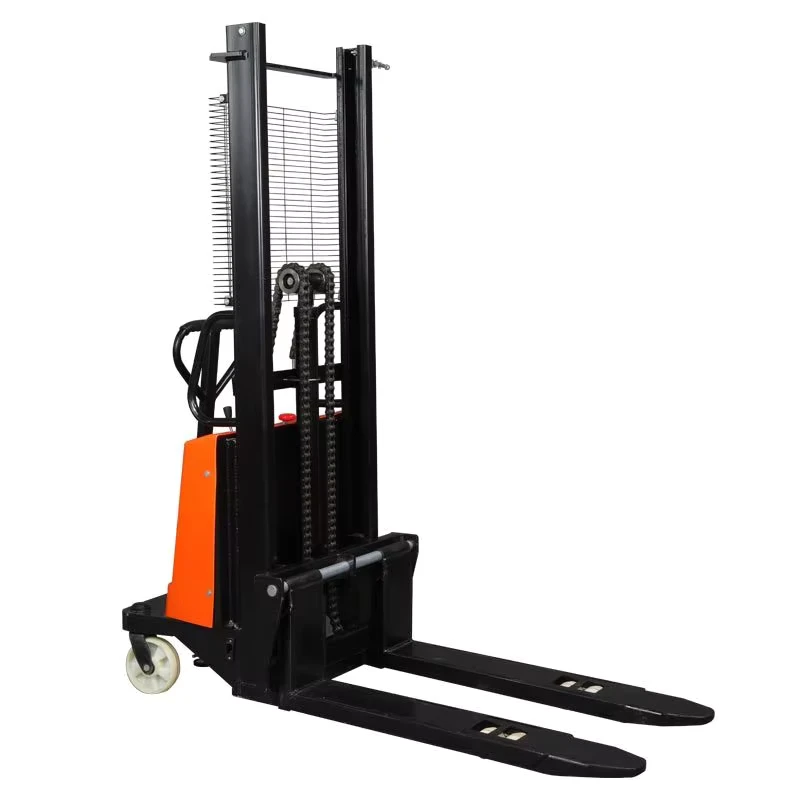 Semi Electric Pallet Truck 1/2 Ton 3/4m Hydraulic Lifting Handing Forklift Lead Acid Battery for Indoor Outdoor Stacker Trolleys