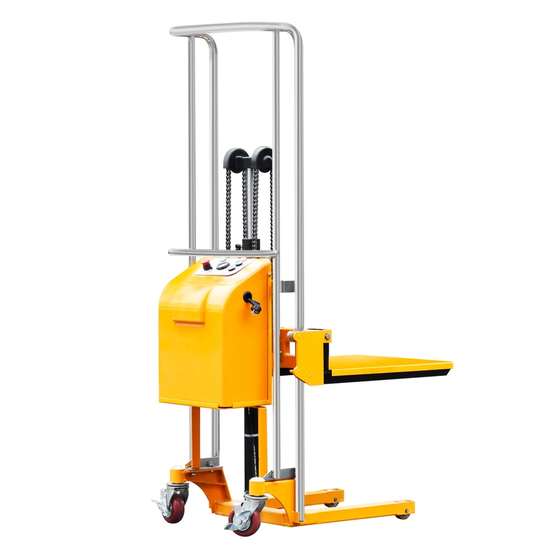 Semi electric Portable Loading and Unloading Truck Mini Hand Forklift Trolley Stacker