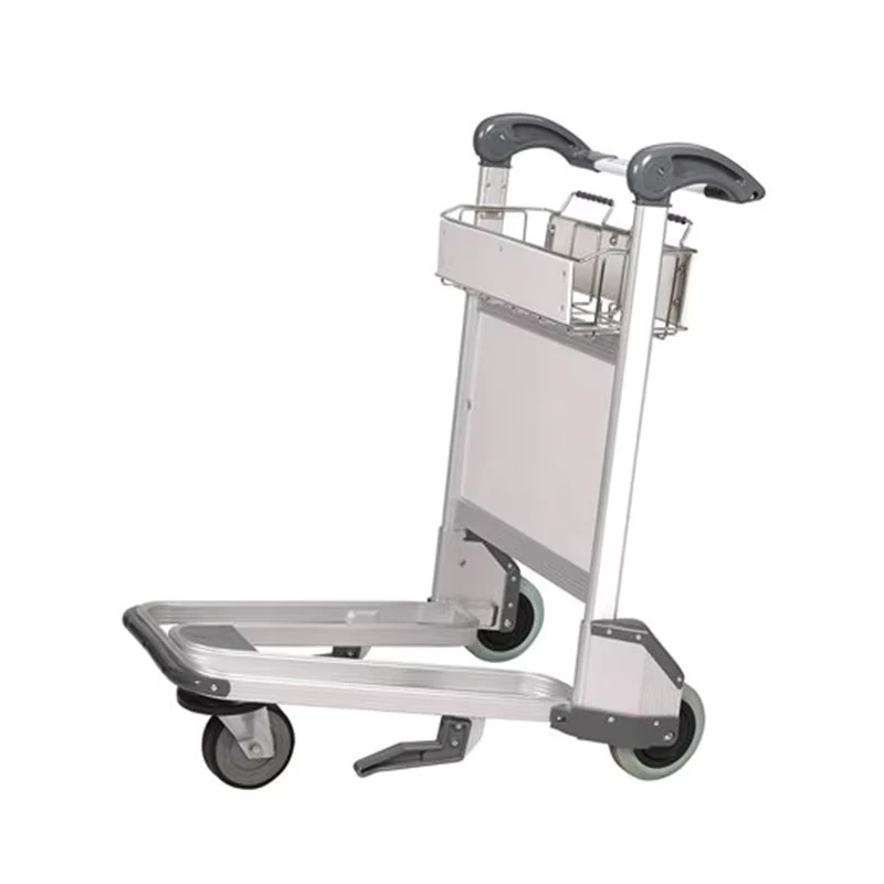 Service Equipment Airport Passenger Baggage Trolley Cart with Hand Brake and Rubber Wheel Luggage Trolley