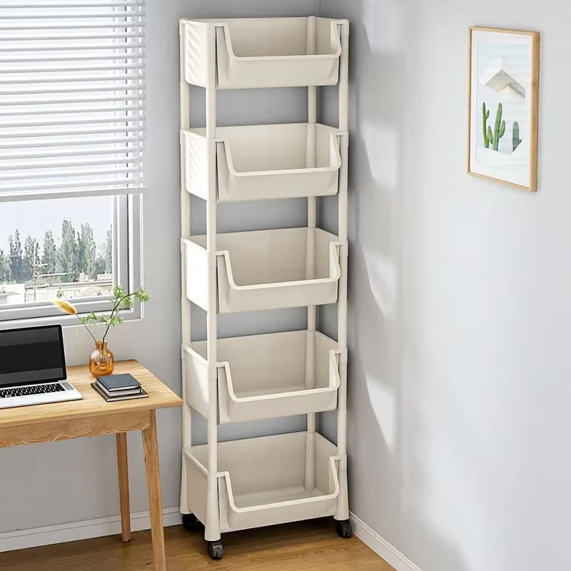 Shelves Floor Simple Household Children’s Multi layer Storage Cabinets with Wheels the Wall Storage Racks