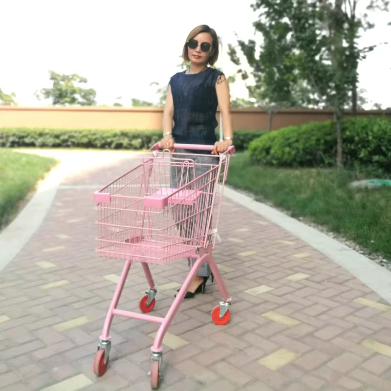 Shop Mall Kids Children Mesh Mini Supermarket Grocery Durable Metal Chrome Plated Shopping Cart Customized Design
