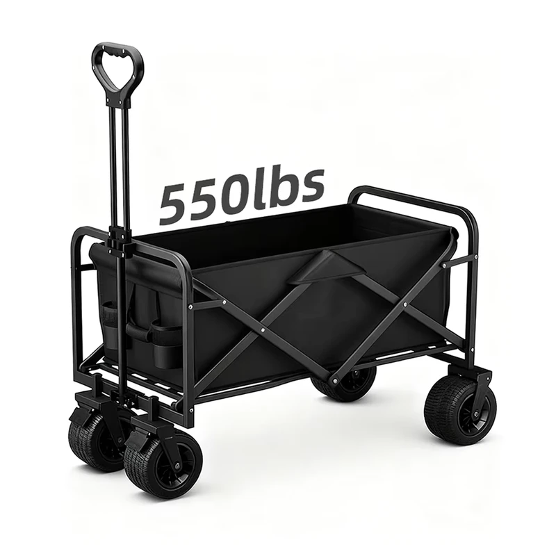 Shopping Beach Garden Pull Trolley Collapsible Outdoor Portable Utility Cart Heavy Duty Large Capacity Foldable Wagon OEM