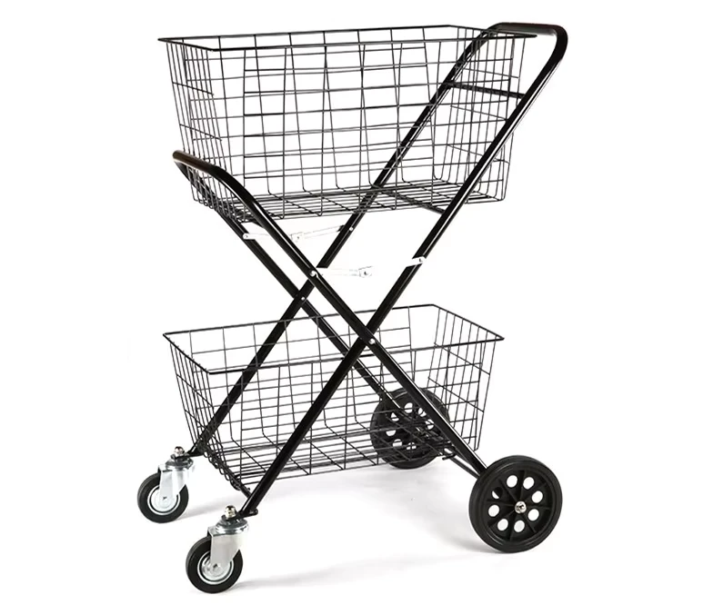Shopping Cart Basket Trolleys with Wheels High Quality Durable Strong Metal Iron Trolley
