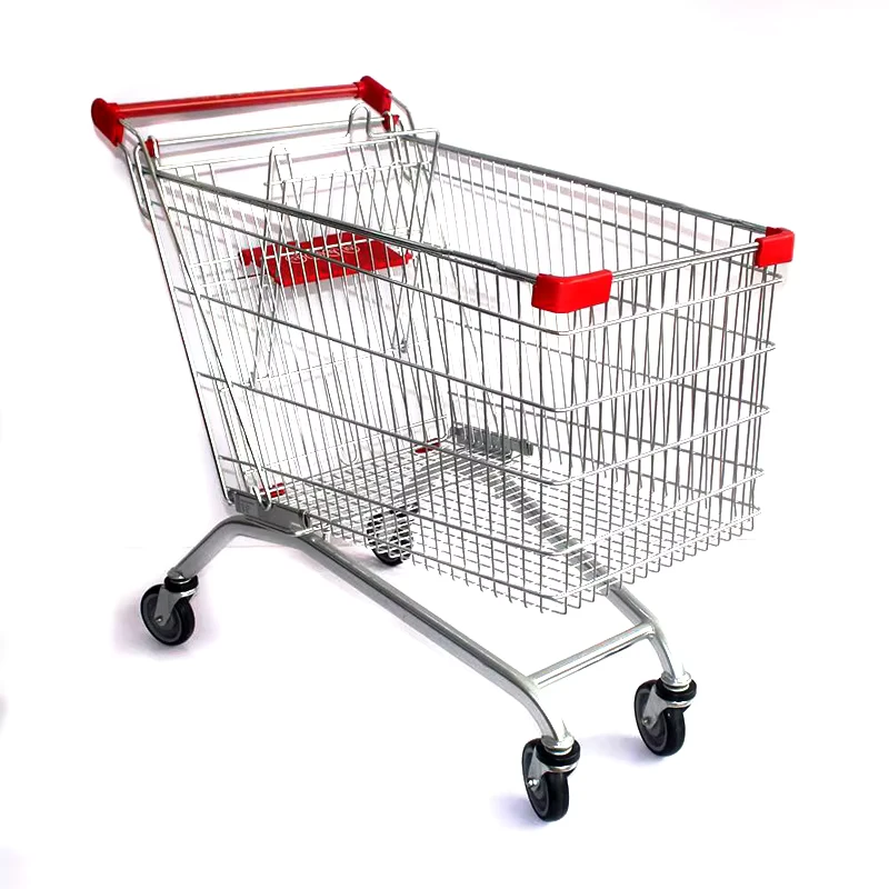 Shopping Cart Trolley, Four Wheels, Metal, Used