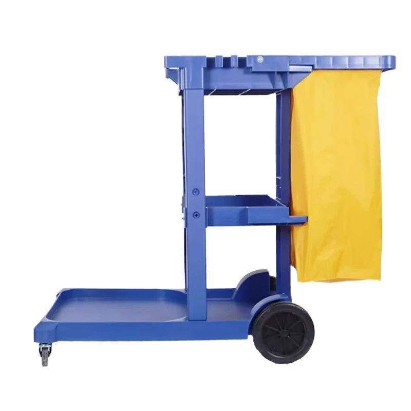 Shopping Malls Hotels Multi Purpose Plastic Cleaning Cart for