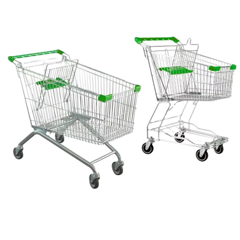 Shopping Trolley Cart Convenience Steel Mesh Grocery Cart Shopping Trolley for Supermarkets Stores