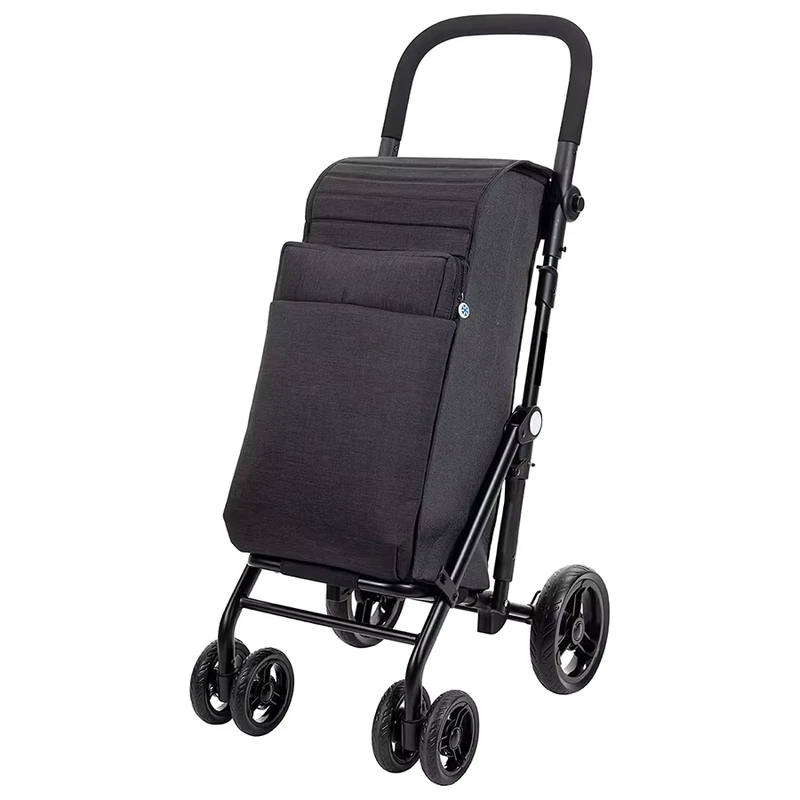 Shopping Trolley with 4 Wheels Foldable for Groceries Portable Utility Cart with Cooling Function for Outdoor