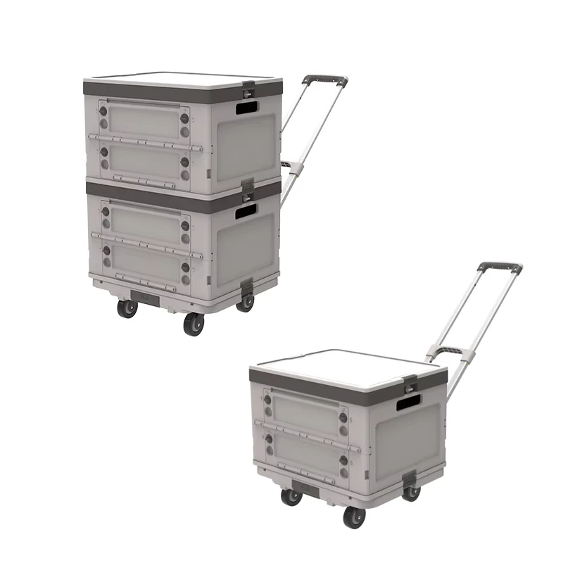 Shunhe Latest Portable Small Durable Double Baskets Foldable Shopping Trolley Cart Mini Shopping Carts for Supermarket