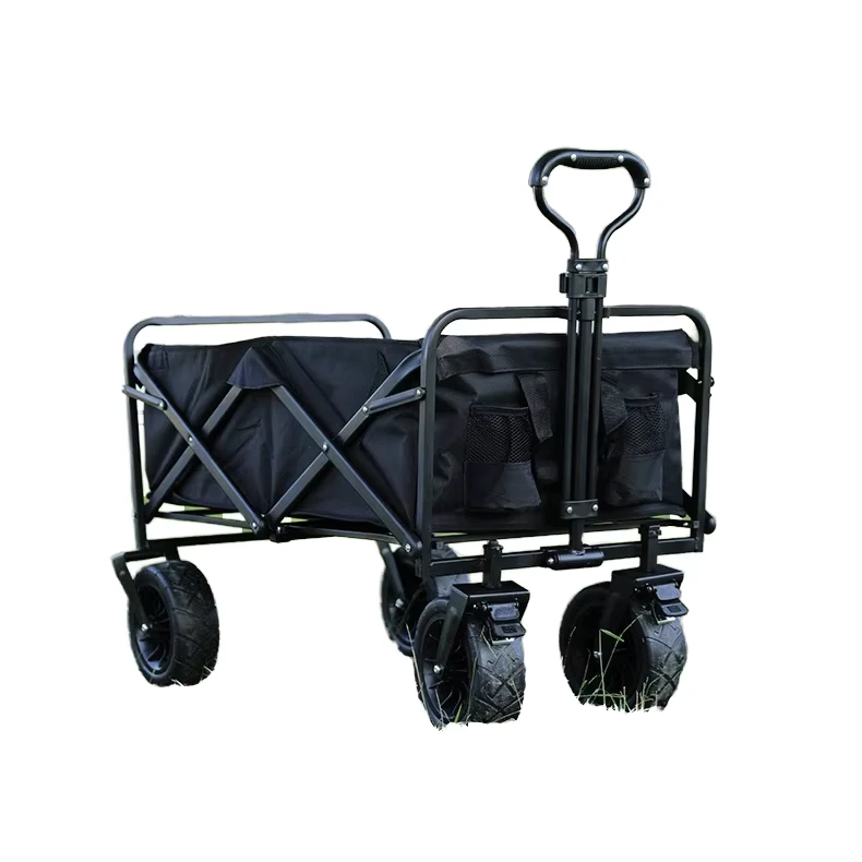 Silent Double Brake Portable Foldable Picnic Wagon Trailer Garden and Beach Outdoor Camping Cart FW100 Enclosed Structure