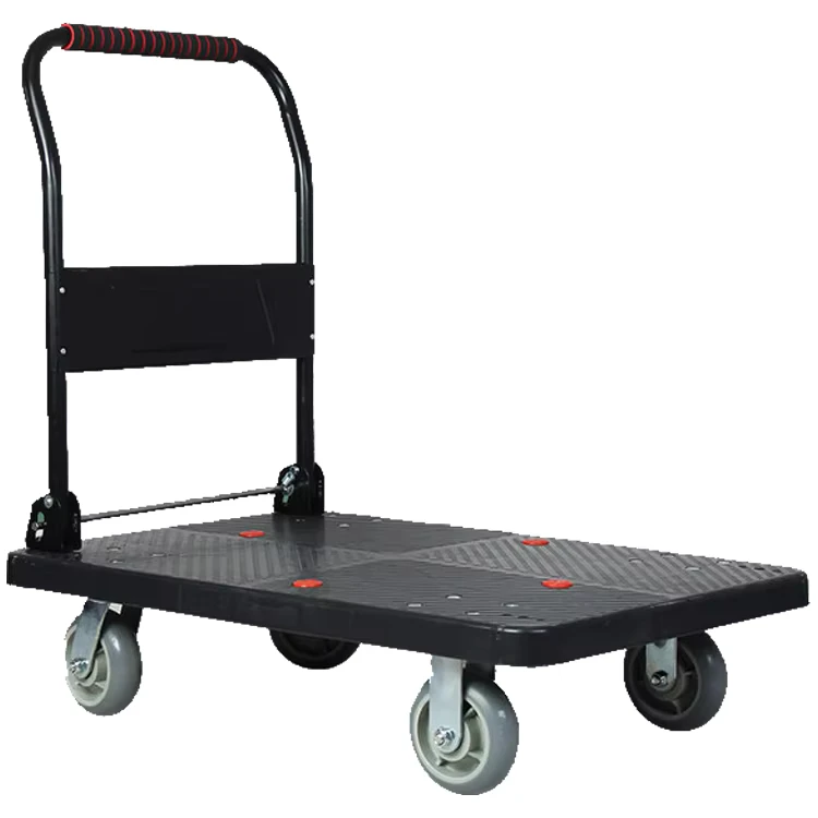 Silent Heightening Flatbed Trailer Folding Trolley Cargo Cart Cargo Carrier Household Small Truck Trolley