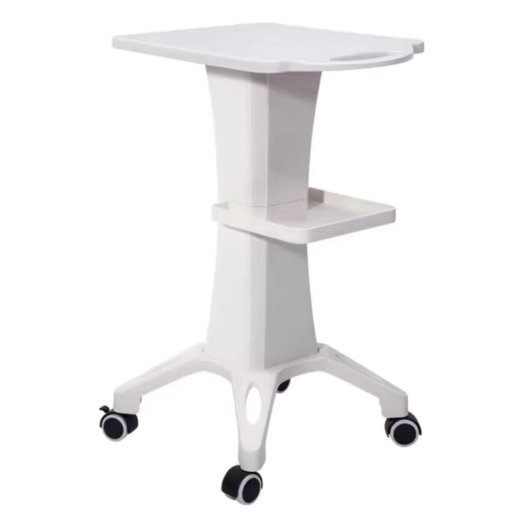 Silicone and Plastic Eco Friendly Standing Trolley Carts for Beauty Salon with Lockable Wheels
