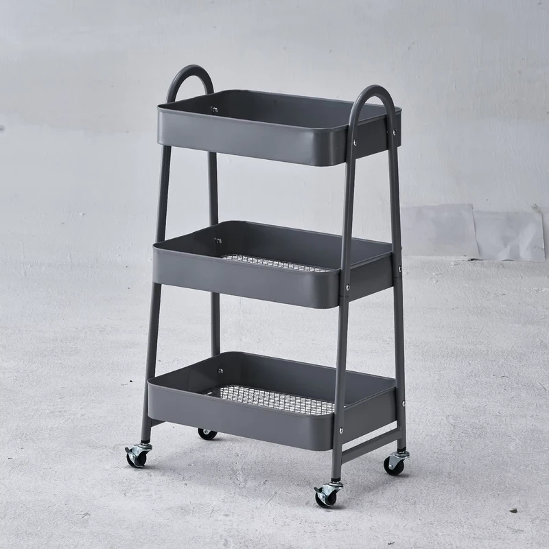 Simple Modern 3 Layer Kitchen Metal Storage Cart Durable Storage Holder & Rack