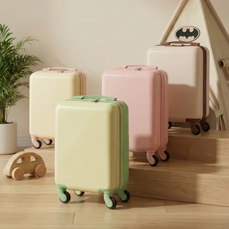 Simple Small Lightweight Solid Color Design Carry on Kids Mini Luggage Trolley Case for Children Short Trip Airport