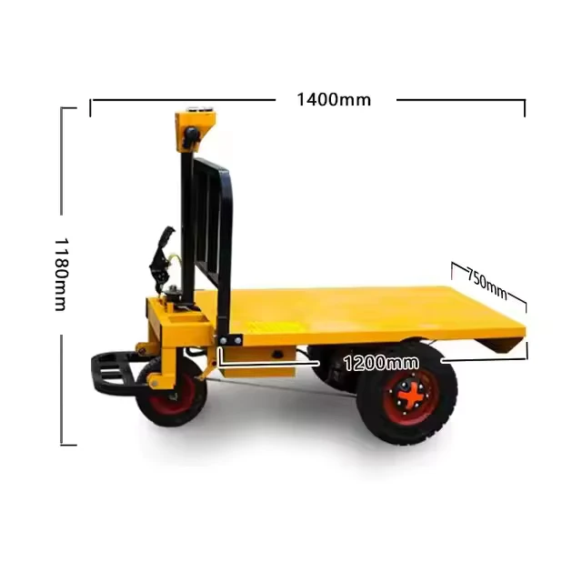 Site Hand Overturning Construction Site Push Electric Hand Cart Transport Construction Site Electric Trolley Battery Power